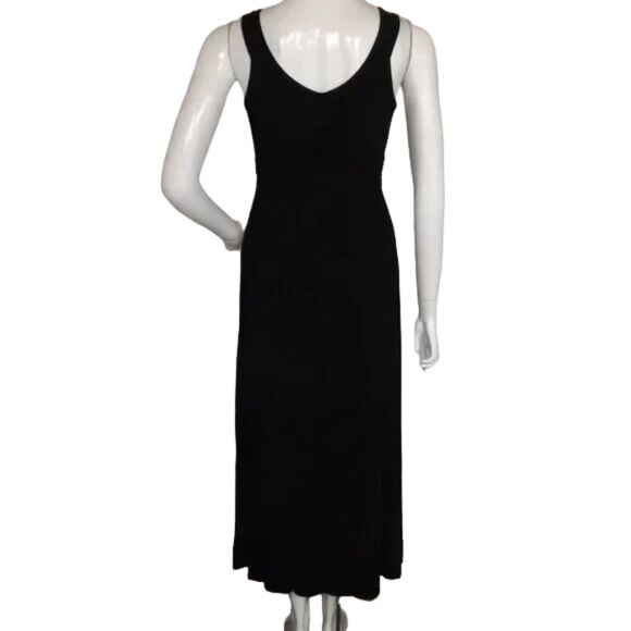 BODEN Maxi Dress, 8, Black Jersey, Sleeveless, V-neck, Viscose, RUNS SMALL - Picture 6 of 12